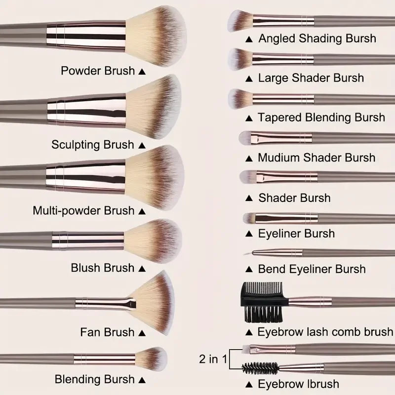 3-20Pcs Makeup Brushes Set Foundation Eyeshadow Blush Highlighter Soft Fluffy Concealer Kabuki Blending Brush Female Beauty Tool