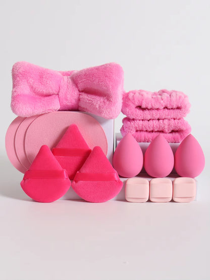 15 件套 Cosmetic Puff Makeup Sponge Blender Beauty Egg Foundation Sponges Puff Wash Face Headband Wristband Make up Accessories